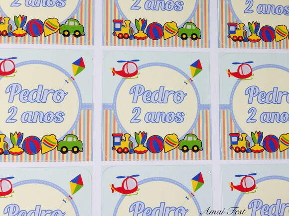 30 Adesivos 5 cm - Brinquedos Antigos