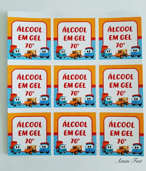 30 Adesivos 5 cm - Leo o Caminhão