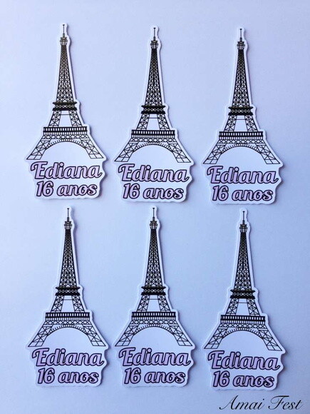 30 Apliques para Tubetes - Paris