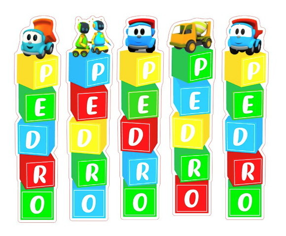 30 Apliques para Tubetes - Leo o Caminhão