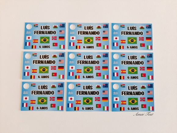 50 Tags - Bandeiras/ Países do Mundo