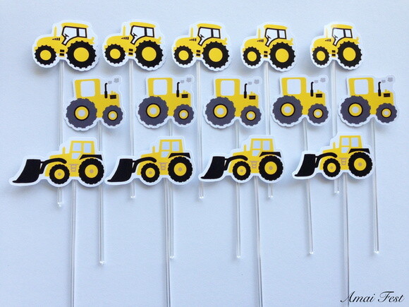 50 Toppers para Docinhos - Trator