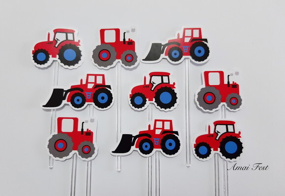 50 Toppers para Docinhos - Trator