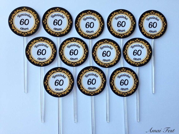 50 Toppers Personalizados com Idade
