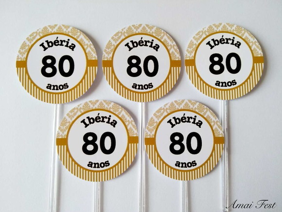 50 Toppers Personalizados com Idade