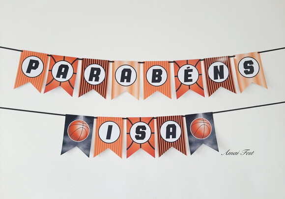 Bandeirola Tema Basquete