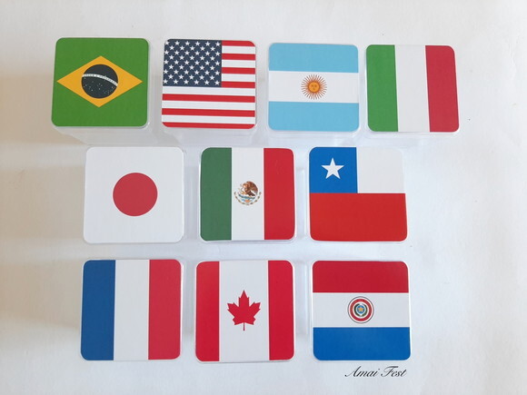 Caixinha Acrílica - Bandeiras de Países