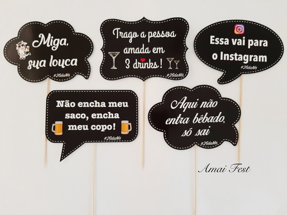 Plaquinhas Divertidas Festa Boteco