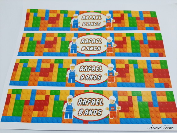 Rótulo para Garrafa D'água - Lego
