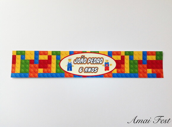 Rótulo para Garrafa D'água - Lego