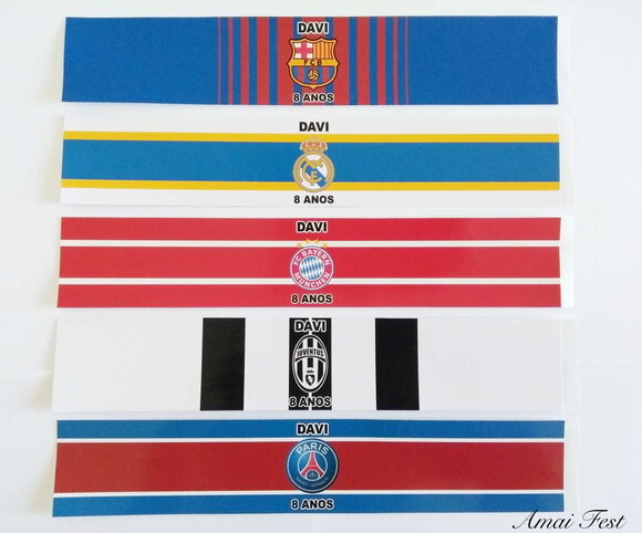 Rótulo para Garrafinhas - Liga dos Campeões