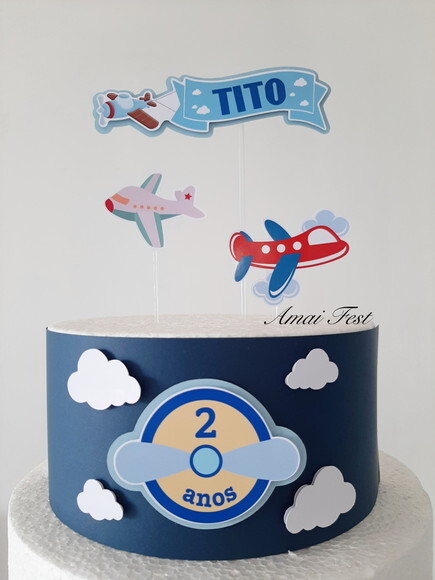 Topo de Bolo - Avião