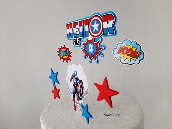 Topo de Bolo - Capitão América