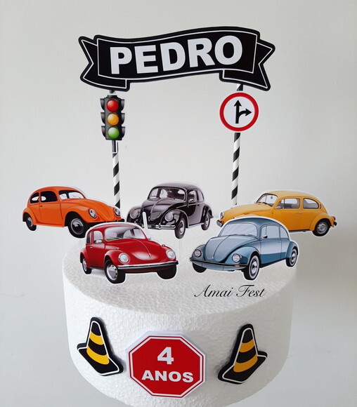 Topo de Bolo - Fusca
