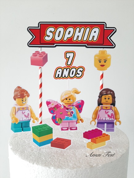 Topo de Bolo - Lego