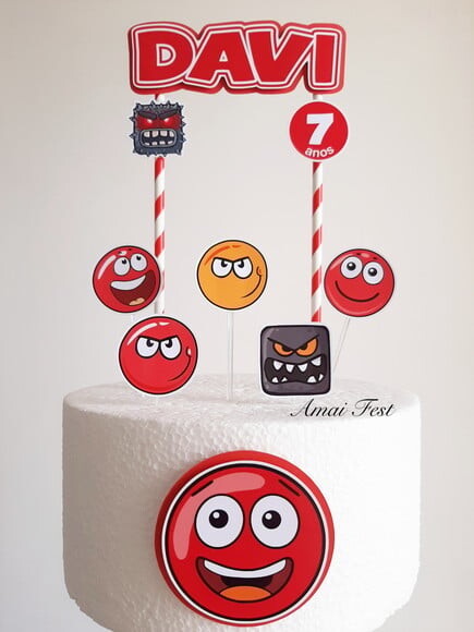 Topo de Bolo - Red Ball