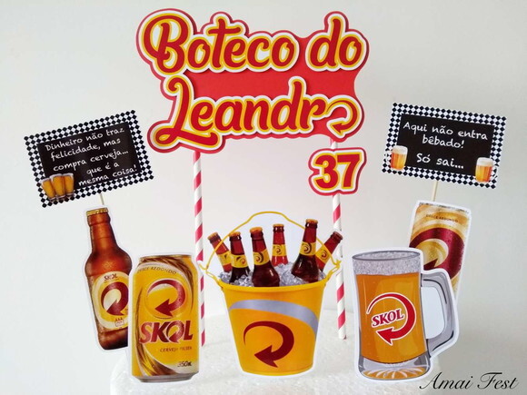Topo de Bolo - Tema Boteco