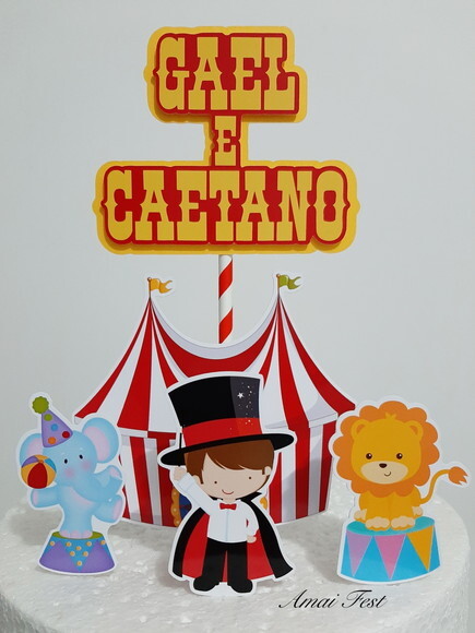 Topo de Bolo - Tema Circo
