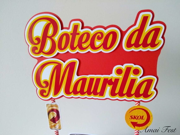 Topo de Bolo 3d - Festa Boteco