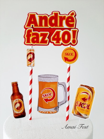 Topo de Bolo 3d - Festa Boteco