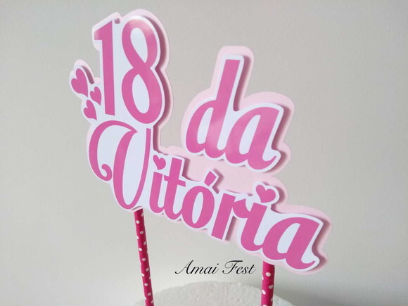 Topo de Bolo 3d Personalizado