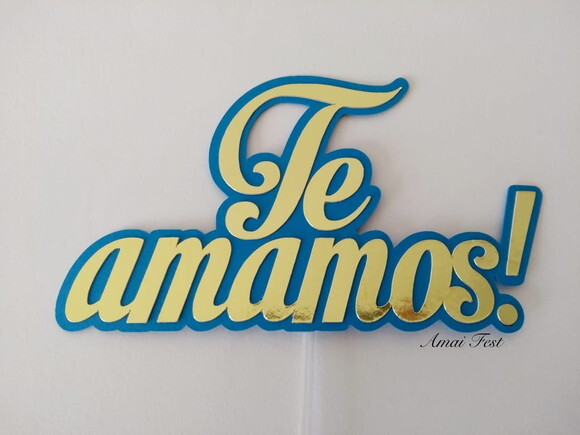 Topo de Bolo com Lamicote Dourado