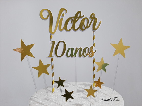 Topo de Bolo Lamicote - Estrelas