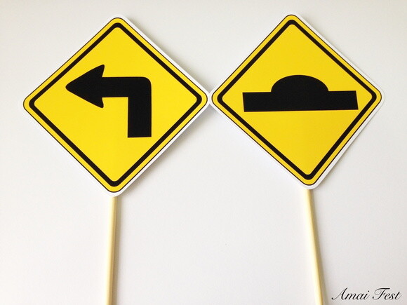 Topper para Centro de Mesa - Placas de Trânsito