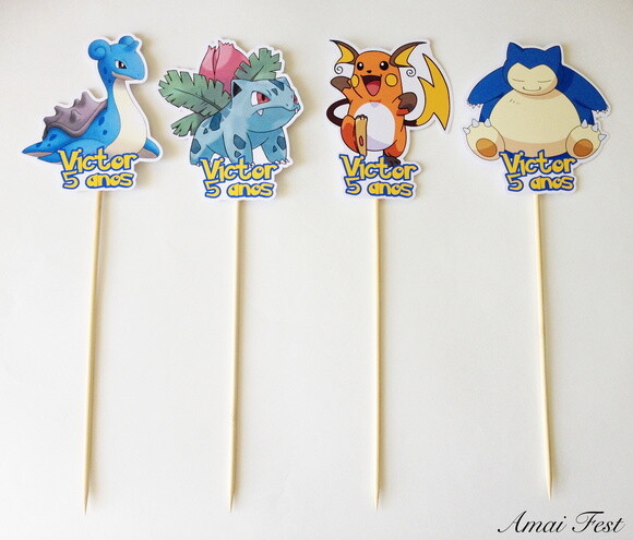 Topper pra Centro de Mesa - Pokemon