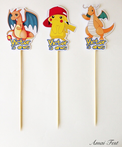 Topper pra Centro de Mesa - Pokemon