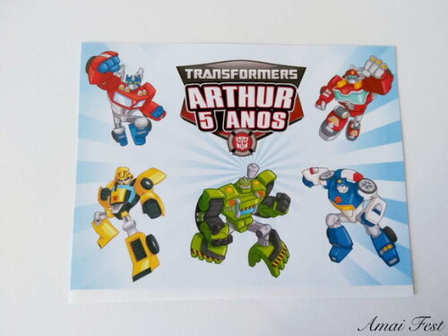 20 Adesivos para Sacolinhas - Transformers Rescue Bots