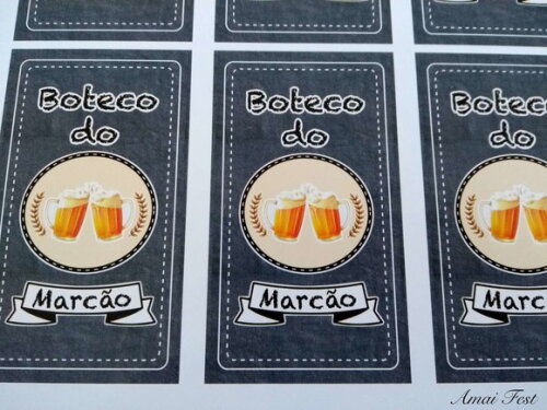 20 Adesivos para Tubetes - Festa Boteco