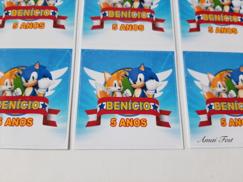 30 Adesivos - Sonic