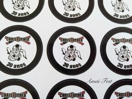 30 Adesivos 5 cm - Jiu Jitsu