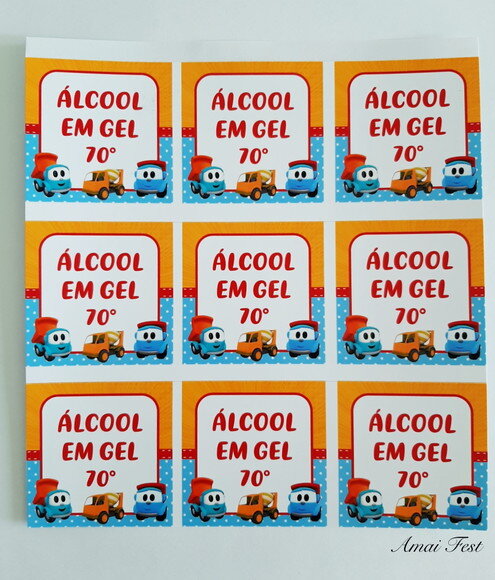 30 Adesivos 5 cm - Leo o Caminhão