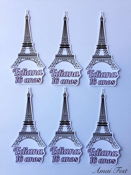 30 Apliques para Tubetes - Paris
