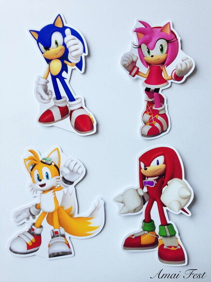 30 Apliques para Tubetes - Sonic