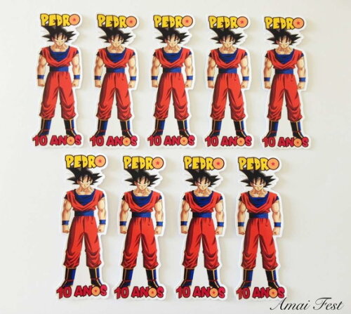 30 Apliques para Tubetes - Dragon Ball