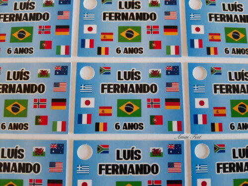 50 Tags - Bandeiras/ Países do Mundo