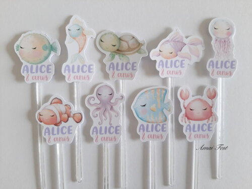 50 Topper - Fundo do Mar Aquarela