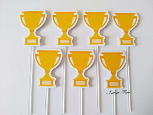 50 Toppers para Docinhos - Taça/ Troféu