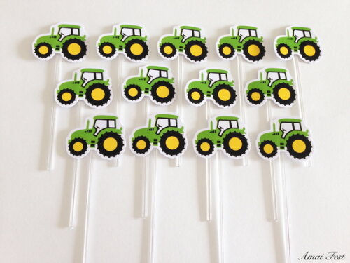 50 Toppers para Docinhos - Trator