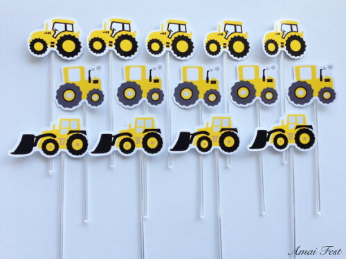 50 Toppers para Docinhos - Trator