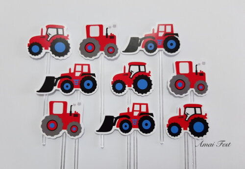50 Toppers para Docinhos - Trator