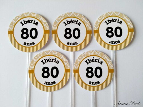 50 Toppers Personalizados com Idade