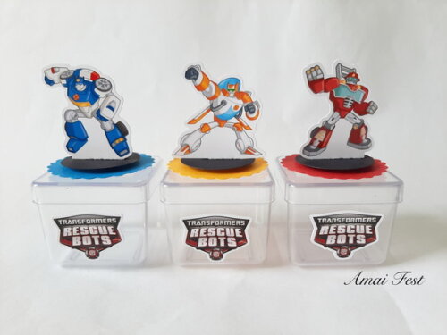 Caixinha Acrílica 3d - Transformers Rescue Bots