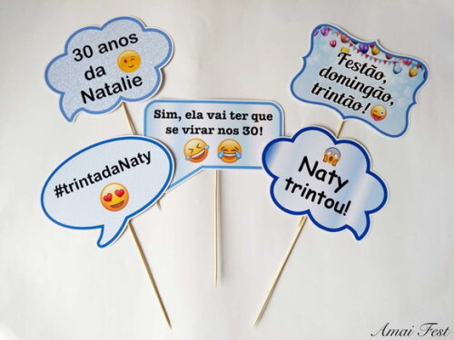 Plaquinhas Divertidas para Aniversário