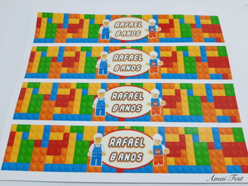 Rótulo para Garrafa D'água - Lego