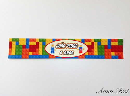 Rótulo para Garrafa D'água - Lego