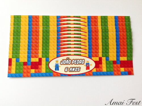 Rótulo para Garrafa D'água - Lego